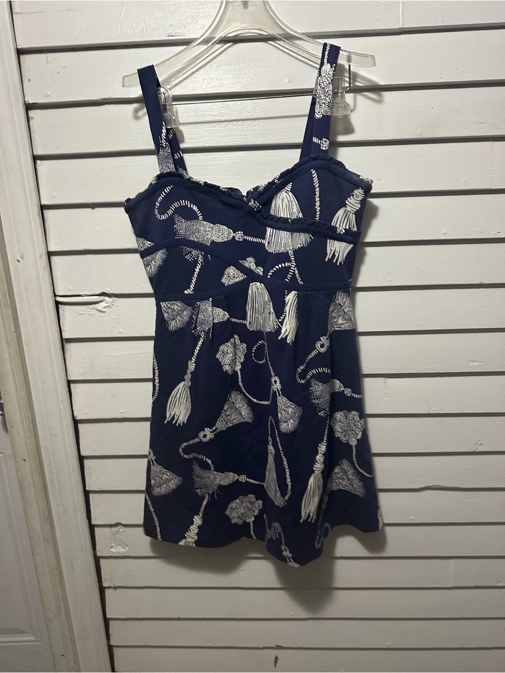 Lilly Pulitzer Navy Tassel-Print Sleeveless dress